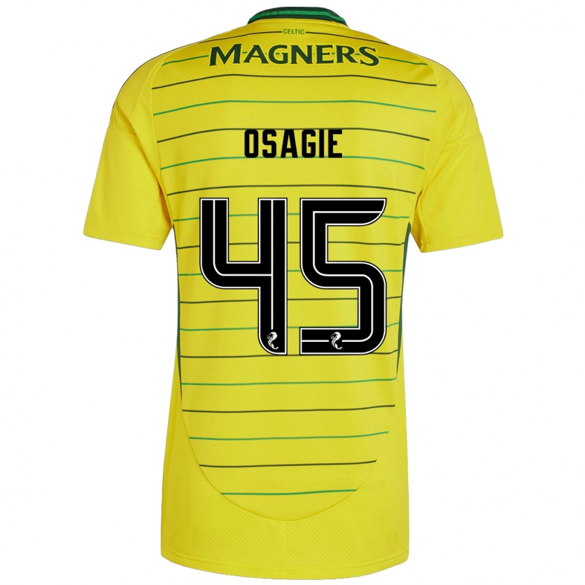 Kandiny Homme Maillot Justin Osagie #45 Jaune Tenues Extérieur 2024/25 T-Shirt