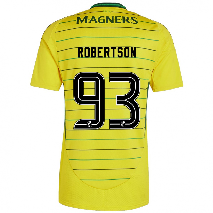 Kandiny Homme Maillot Mitchell Robertson #93 Jaune Tenues Extérieur 2024/25 T-Shirt