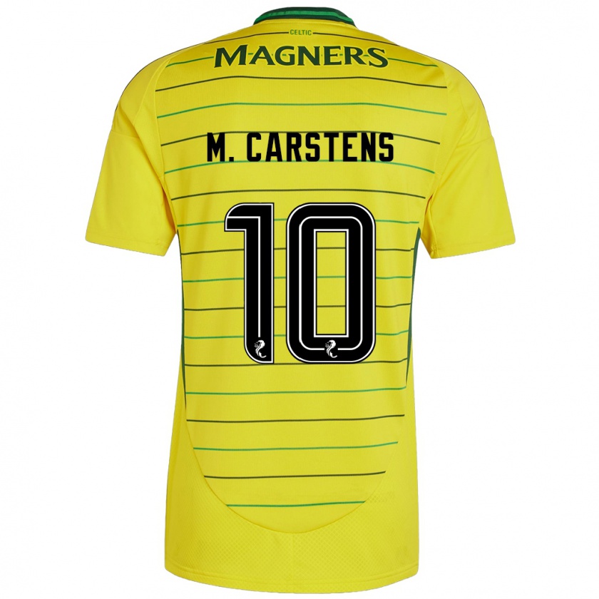 Kandiny Homme Maillot Mathilde Carstens #10 Jaune Tenues Extérieur 2024/25 T-Shirt