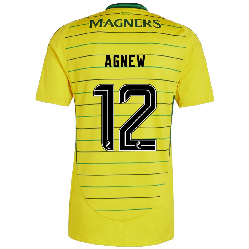 Kandiny Homme Maillot Murphy Agnew #12 Jaune Tenues Extérieur 2024/25 T-Shirt