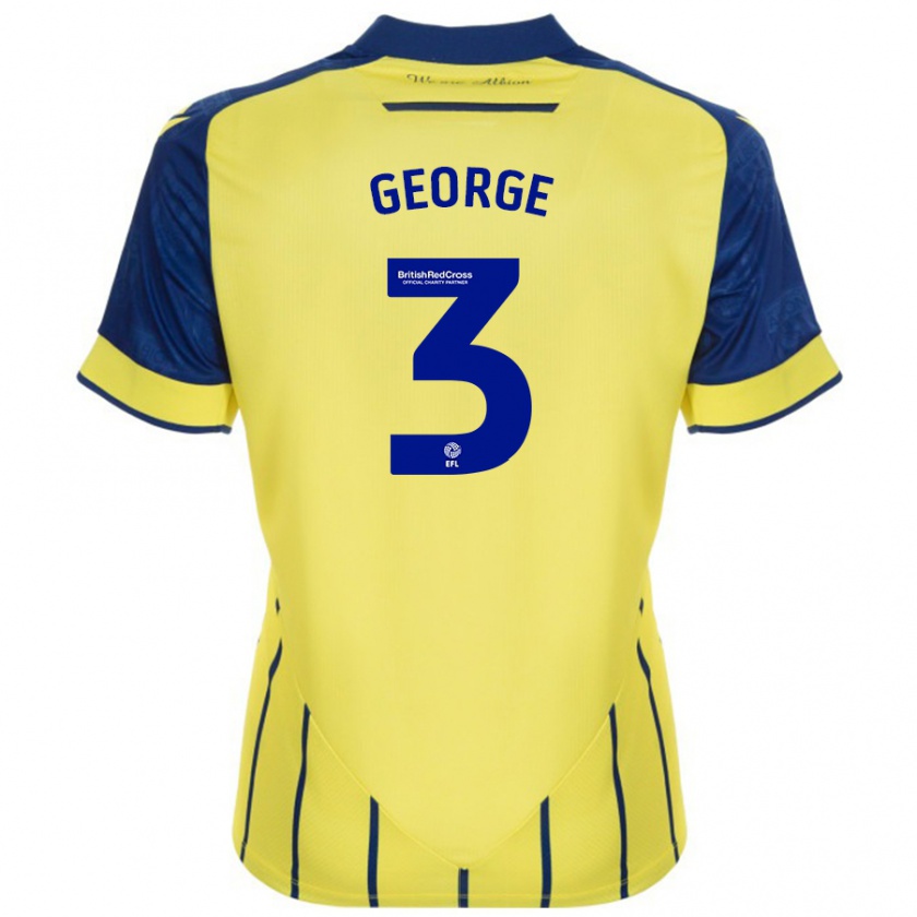 Kandiny Homme Maillot Hannah George #3 Jaune Bleu Tenues Extérieur 2024/25 T-Shirt