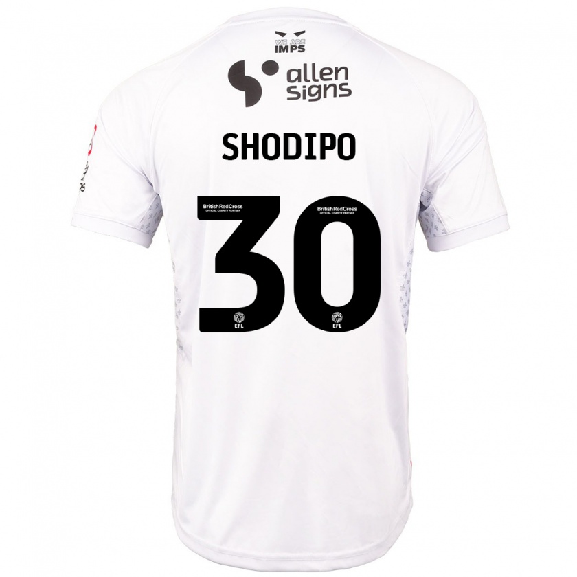 Kandiny Homme Maillot Olamide Shodipo #30 Rouge Blanc Tenues Extérieur 2024/25 T-Shirt