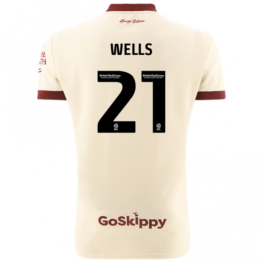 Kandiny Homme Maillot Nahki Wells #21 Blanc Crème Tenues Extérieur 2024/25 T-Shirt