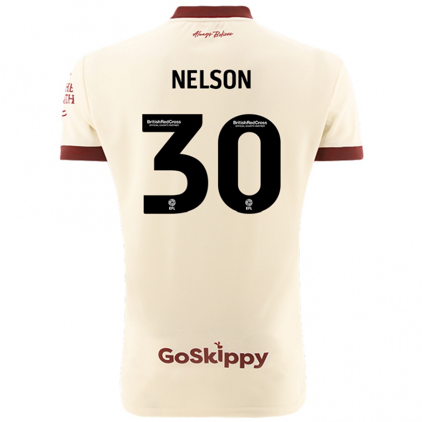 Kandiny Homme Maillot Raekwon Nelson #30 Blanc Crème Tenues Extérieur 2024/25 T-Shirt