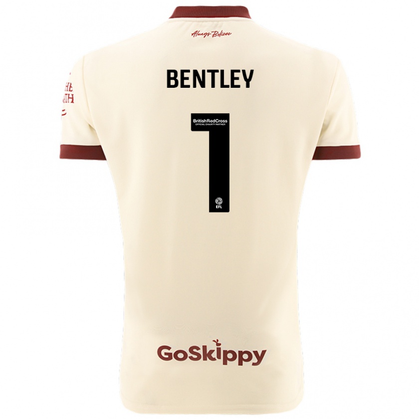 Kandiny Homme Maillot Fran Bentley #1 Blanc Crème Tenues Extérieur 2024/25 T-Shirt