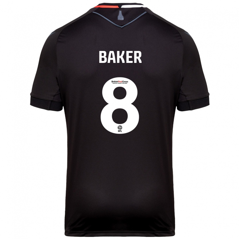 Kandiny Homme Maillot Lewis Baker #8 Noir Tenues Extérieur 2024/25 T-Shirt