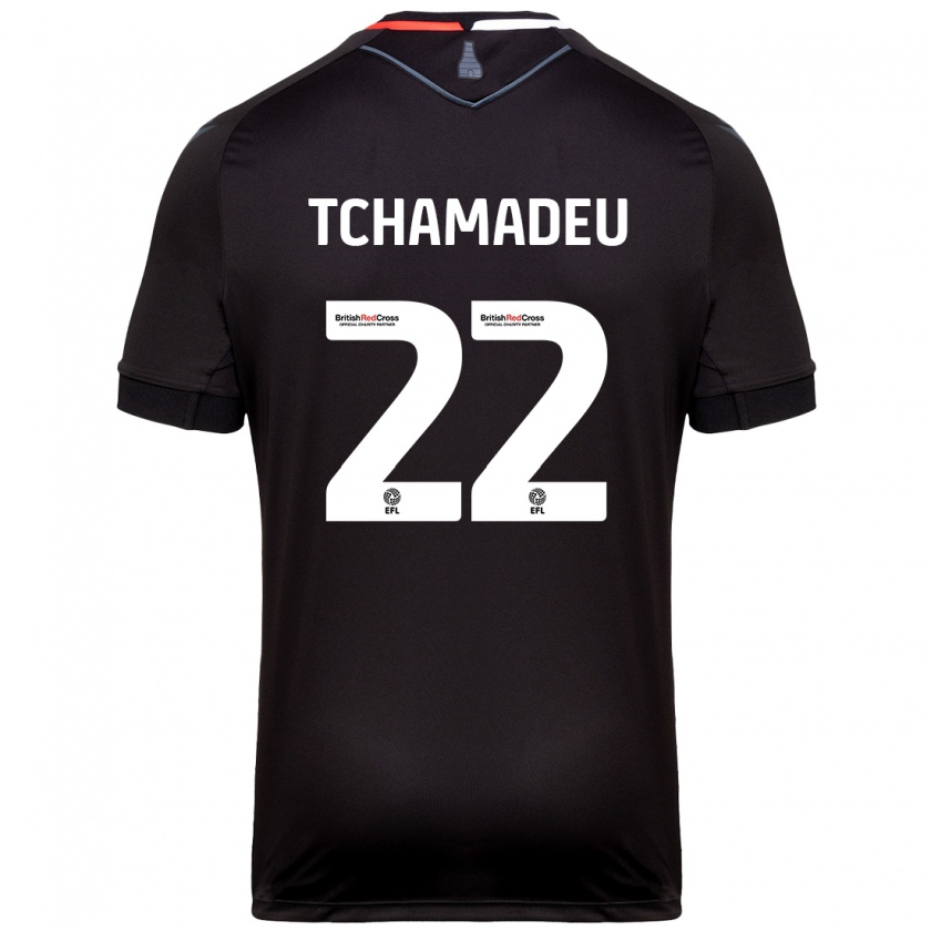 Kandiny Homme Maillot Junior Tchamadeu #22 Noir Tenues Extérieur 2024/25 T-Shirt