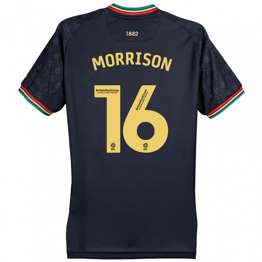 Kandiny Homme Maillot Liam Morrison #16 Bleu Marine Foncé Tenues Extérieur 2024/25 T-Shirt