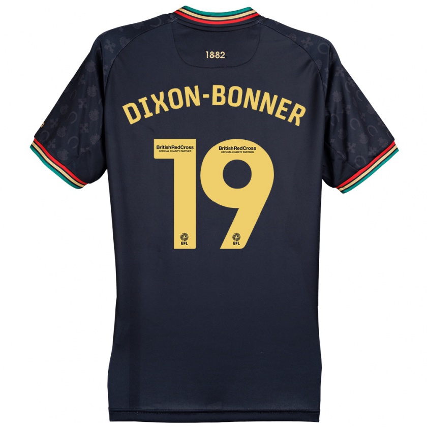 Kandiny Homme Maillot Elijah Dixon-Bonner #19 Bleu Marine Foncé Tenues Extérieur 2024/25 T-Shirt