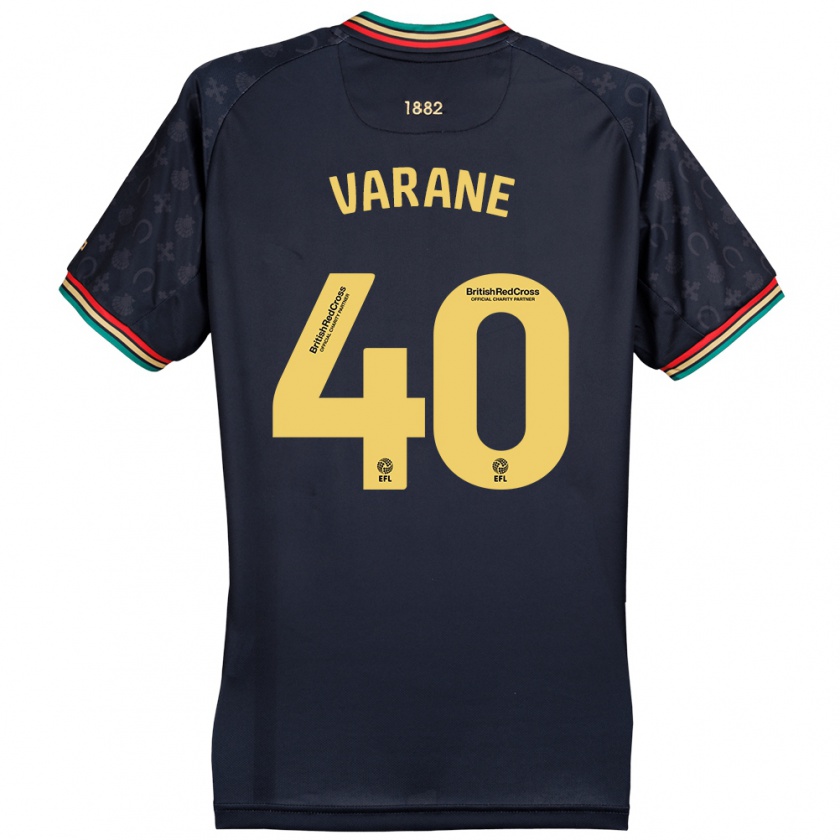 Kandiny Homme Maillot Jonathan Varane #40 Bleu Marine Foncé Tenues Extérieur 2024/25 T-Shirt