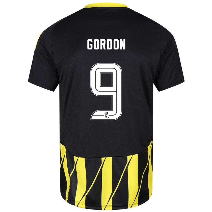 Kandiny Homme Maillot Lauren Gordon #9 Noir Jaune Tenues Extérieur 2024/25 T-Shirt