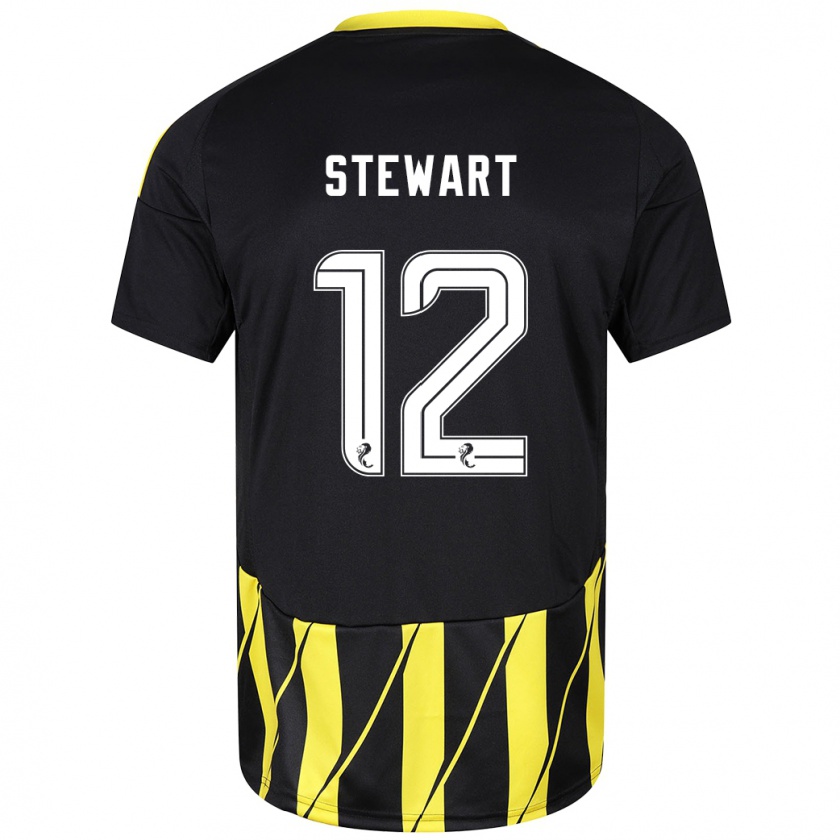 Kandiny Homme Maillot Hannah Stewart #12 Noir Jaune Tenues Extérieur 2024/25 T-Shirt