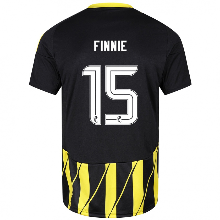 Kandiny Homme Maillot Maddison Finnie #15 Noir Jaune Tenues Extérieur 2024/25 T-Shirt