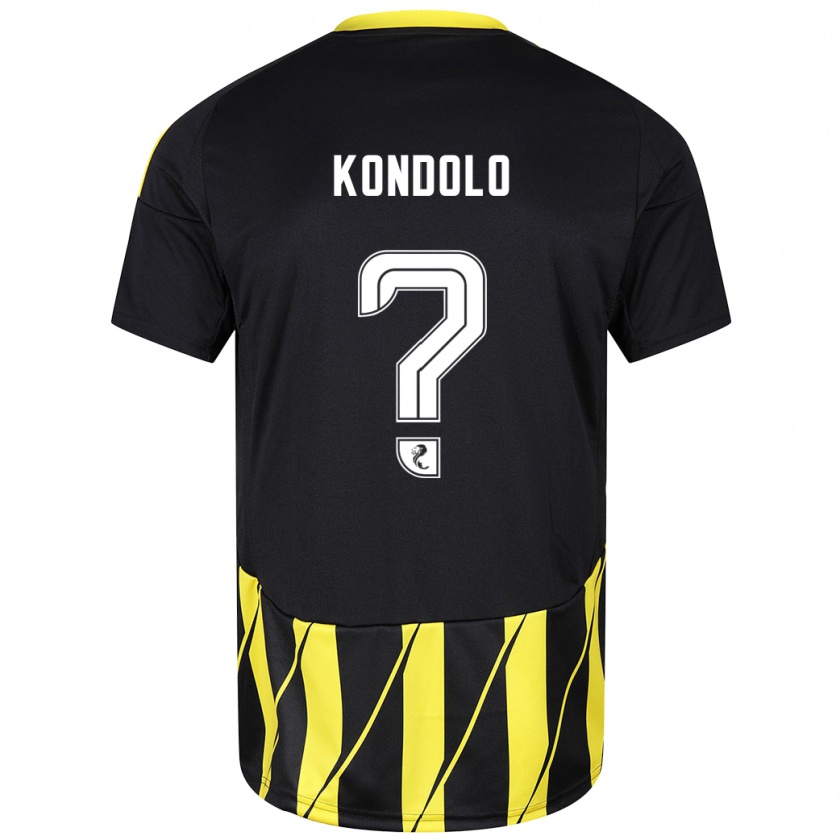 Kandiny Homme Maillot Christovie Kondolo #0 Noir Jaune Tenues Extérieur 2024/25 T-Shirt