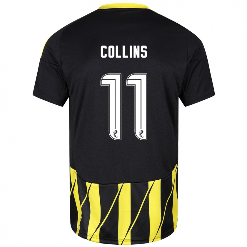 Kandiny Homme Maillot Bailley Collins #11 Noir Jaune Tenues Extérieur 2024/25 T-Shirt