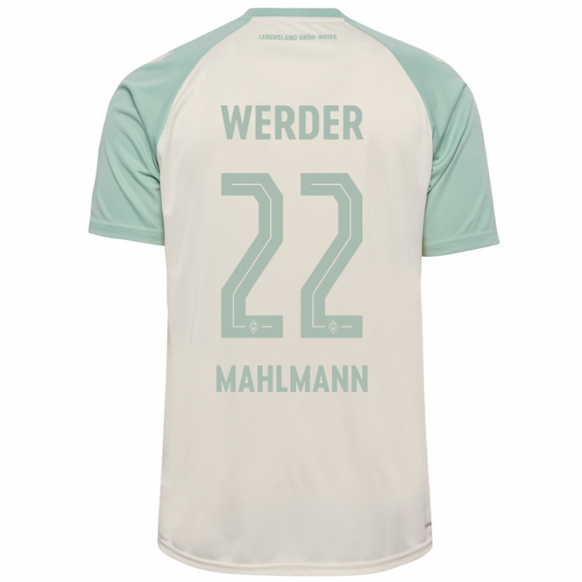 Kandiny Homme Maillot Justus Mahlmann #22 Blanc Cassé Vert Clair Tenues Extérieur 2024/25 T-Shirt