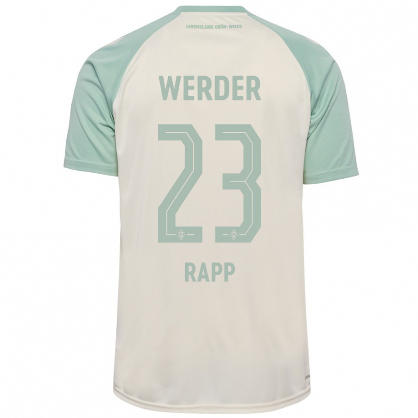 Kandiny Homme Maillot Nicolai Rapp #23 Blanc Cassé Vert Clair Tenues Extérieur 2024/25 T-Shirt