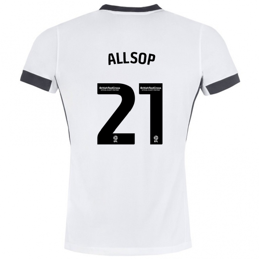 Kandiny Homme Maillot Ryan Allsop #21 Blanc Noir Tenues Extérieur 2024/25 T-Shirt