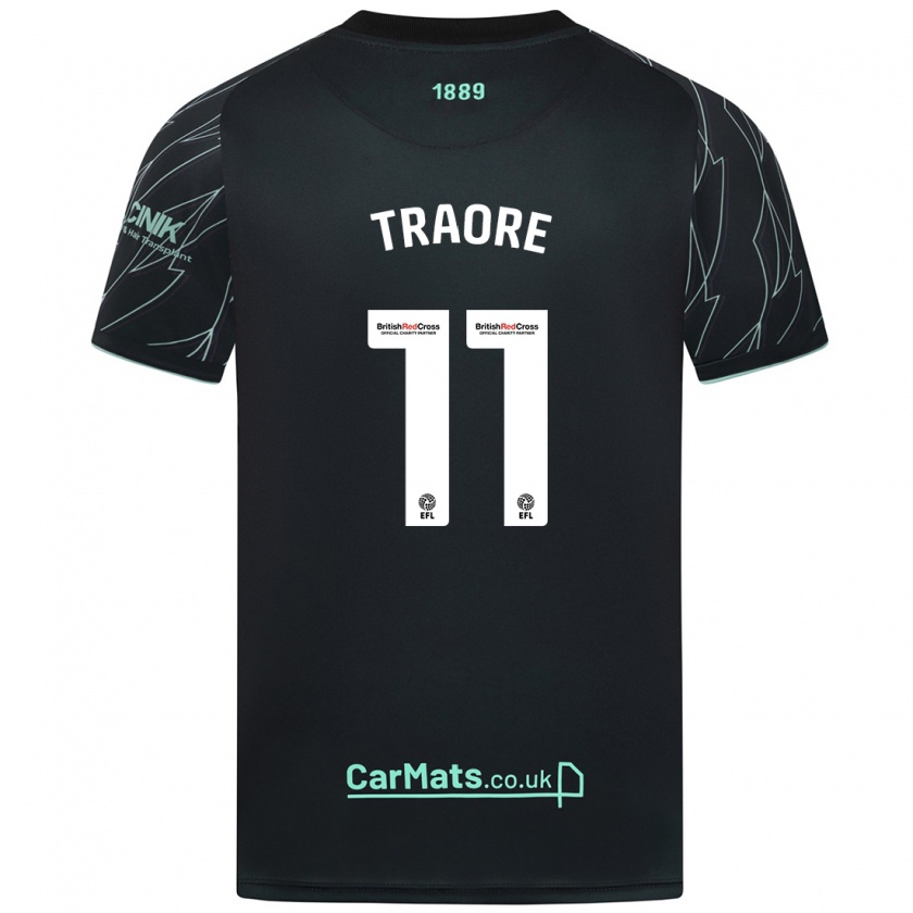 Kandiny Homme Maillot Bénie Traoré #11 Noir Vert Tenues Extérieur 2024/25 T-Shirt