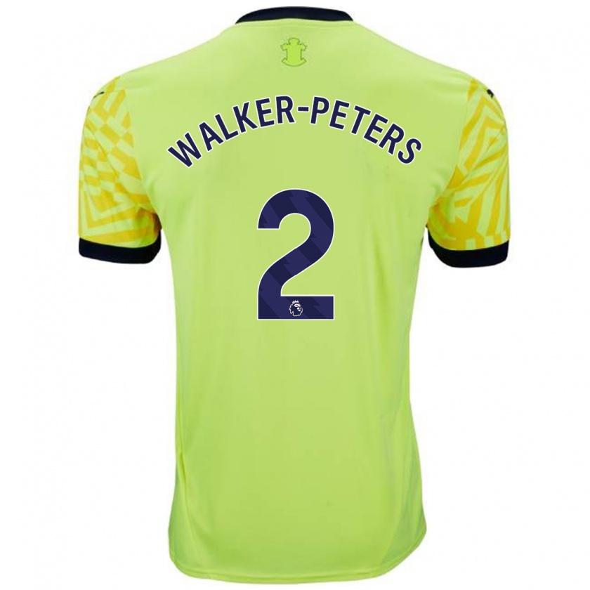 Kandiny Homme Maillot Kyle Walker-Peters #2 Jaune Tenues Extérieur 2024/25 T-Shirt