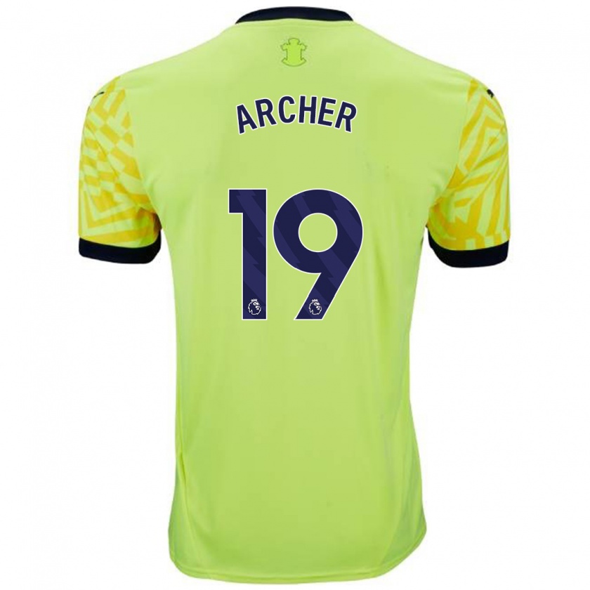 Kandiny Homme Maillot Cameron Archer #19 Jaune Tenues Extérieur 2024/25 T-Shirt