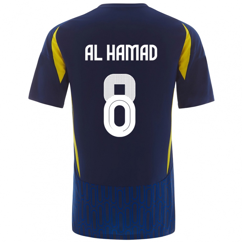 Kandiny Homme Maillot Sara Al-Hamad #8 Bleu Jaune Tenues Extérieur 2024/25 T-Shirt