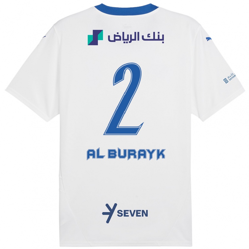 Kandiny Homme Maillot Mohammed Al-Burayk #2 Blanc Bleu Tenues Extérieur 2024/25 T-Shirt