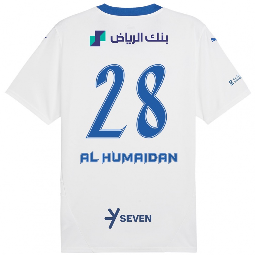 Kandiny Homme Maillot Fay Al-Humaidan #28 Blanc Bleu Tenues Extérieur 2024/25 T-Shirt