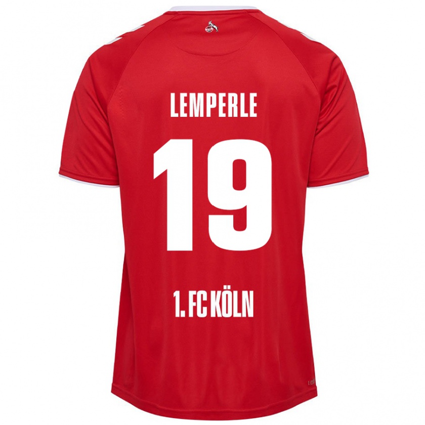 Kandiny Homme Maillot Tim Lemperle #19 Rouge Blanc Tenues Extérieur 2024/25 T-Shirt