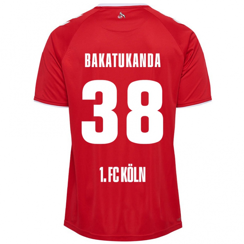 Kandiny Homme Maillot Elias Bakatukanda #38 Rouge Blanc Tenues Extérieur 2024/25 T-Shirt