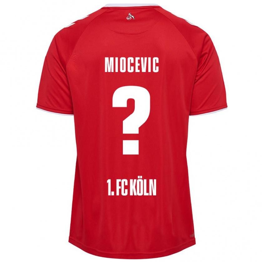 Kandiny Homme Maillot Gabriel Miocevic #0 Rouge Blanc Tenues Extérieur 2024/25 T-Shirt