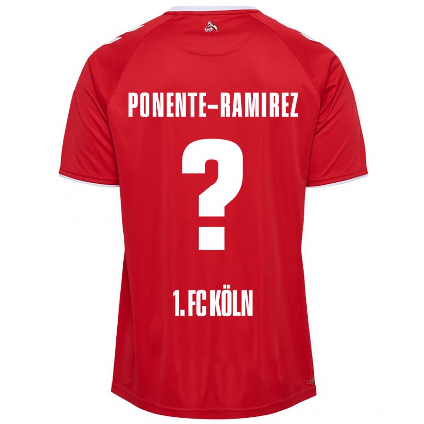 Kandiny Homme Maillot Jason Ponente-Ramirez #0 Rouge Blanc Tenues Extérieur 2024/25 T-Shirt