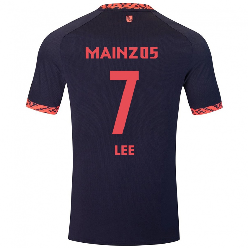 Kandiny Homme Maillot Jae-Sung Lee #7 Bleu Corail Rouge Tenues Extérieur 2024/25 T-Shirt