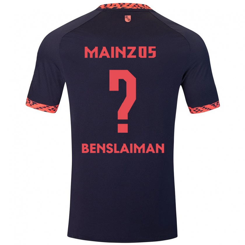 Kandiny Homme Maillot Mohamed Benslaiman #0 Bleu Corail Rouge Tenues Extérieur 2024/25 T-Shirt