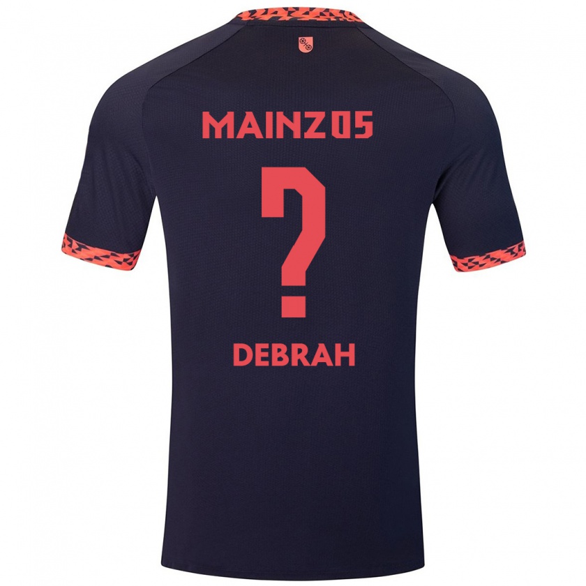 Kandiny Homme Maillot Jeremiah Debrah #0 Bleu Corail Rouge Tenues Extérieur 2024/25 T-Shirt