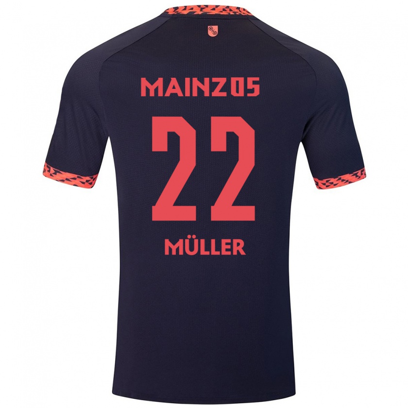 Kandiny Homme Maillot Tim Müller #22 Bleu Corail Rouge Tenues Extérieur 2024/25 T-Shirt