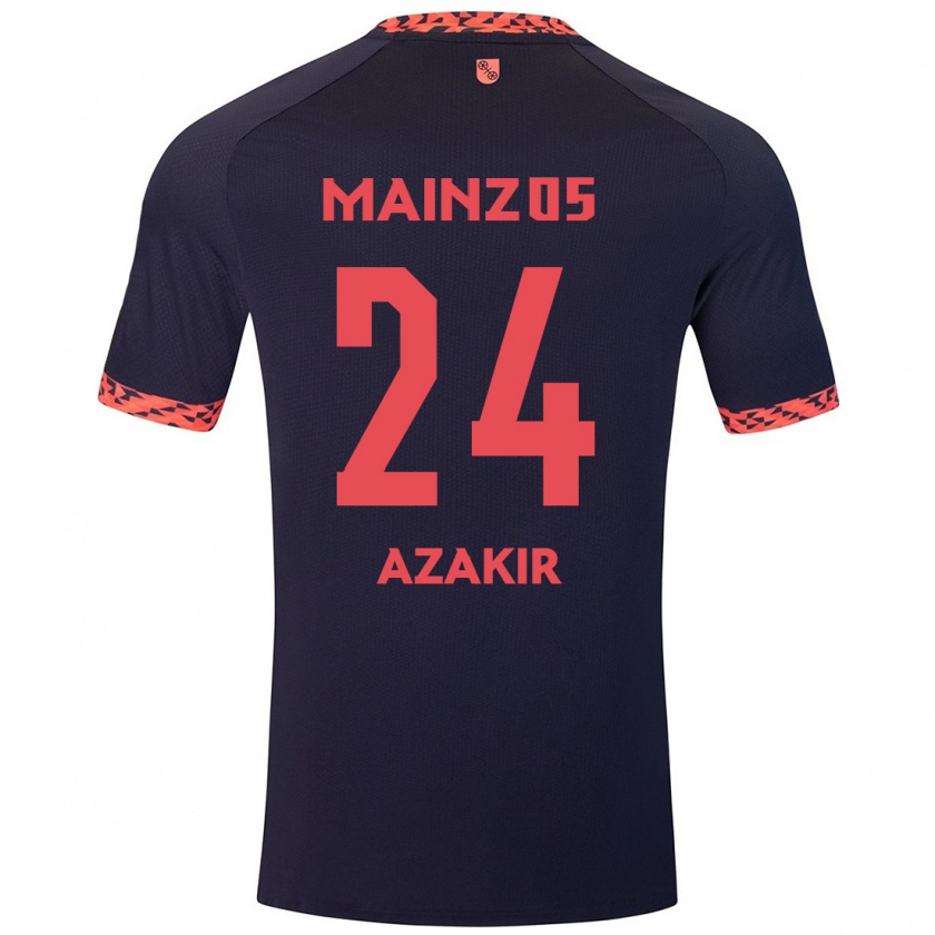 Kandiny Homme Maillot Dennis Azakir #24 Bleu Corail Rouge Tenues Extérieur 2024/25 T-Shirt