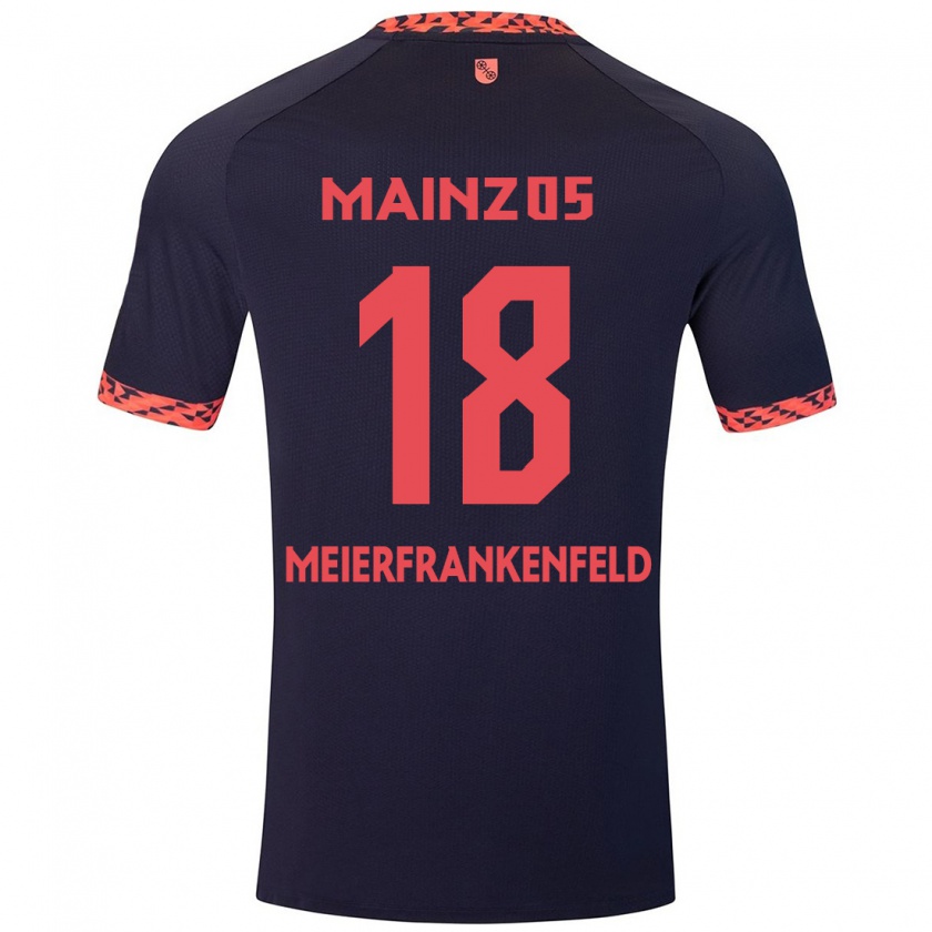 Kandiny Homme Maillot Jana Meierfrankenfeld #18 Bleu Corail Rouge Tenues Extérieur 2024/25 T-Shirt