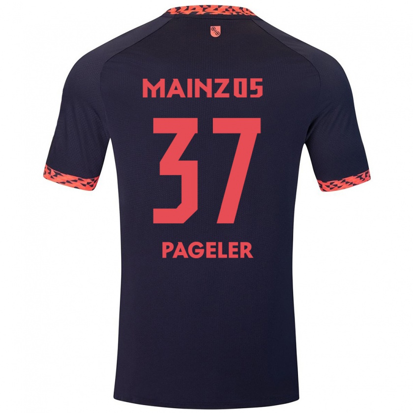 Kandiny Homme Maillot Maja Pageler #37 Bleu Corail Rouge Tenues Extérieur 2024/25 T-Shirt