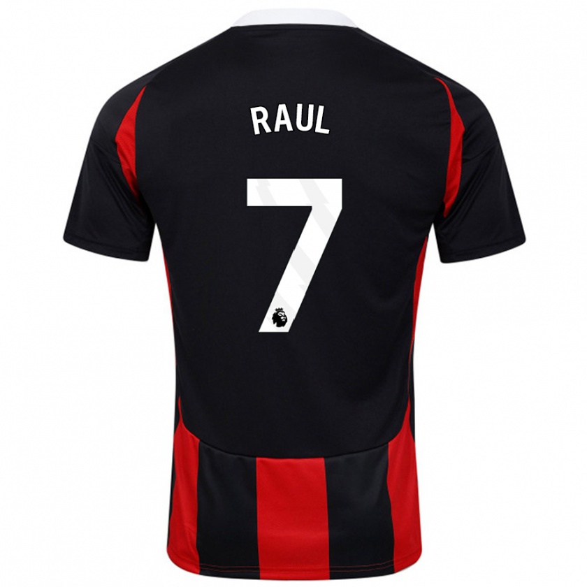 Kandiny Homme Maillot Raúl Jiménez #7 Noir Rouge Tenues Extérieur 2024/25 T-Shirt