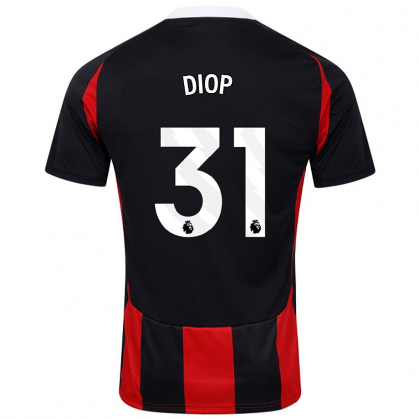 Kandiny Homme Maillot Issa Diop #31 Noir Rouge Tenues Extérieur 2024/25 T-Shirt