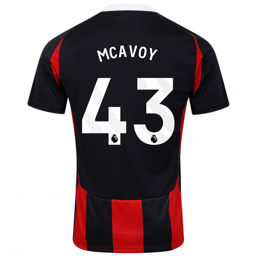 Kandiny Homme Maillot Connor Mcavoy #43 Noir Rouge Tenues Extérieur 2024/25 T-Shirt