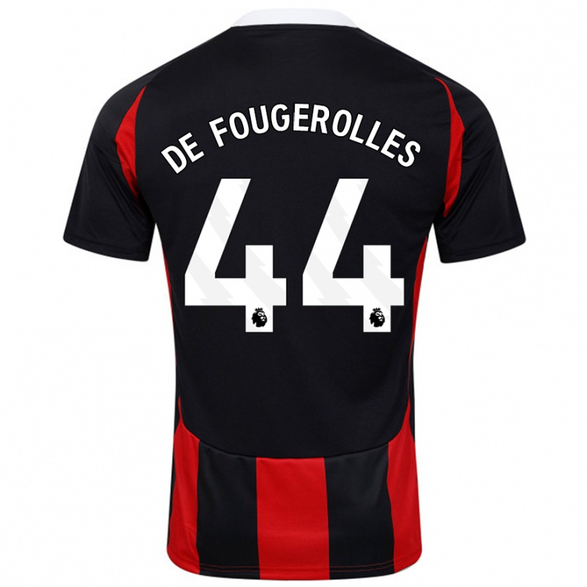 Kandiny Homme Maillot Luc De Fougerolles #44 Noir Rouge Tenues Extérieur 2024/25 T-Shirt