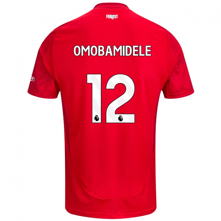 Kandiny Femme Maillot Andrew Omobamidele #12 Rouge Blanc Tenues Domicile 2024/25 T-Shirt