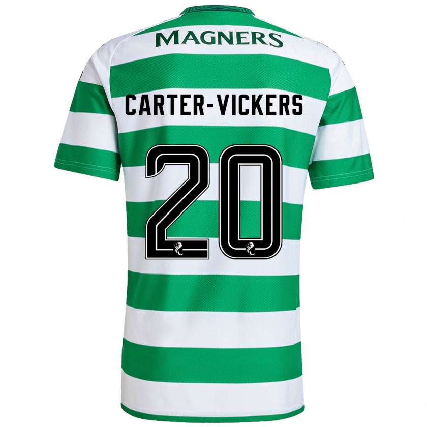 Kandiny Femme Maillot Cameron Carter-Vickers #20 Vert Blanc Tenues Domicile 2024/25 T-Shirt