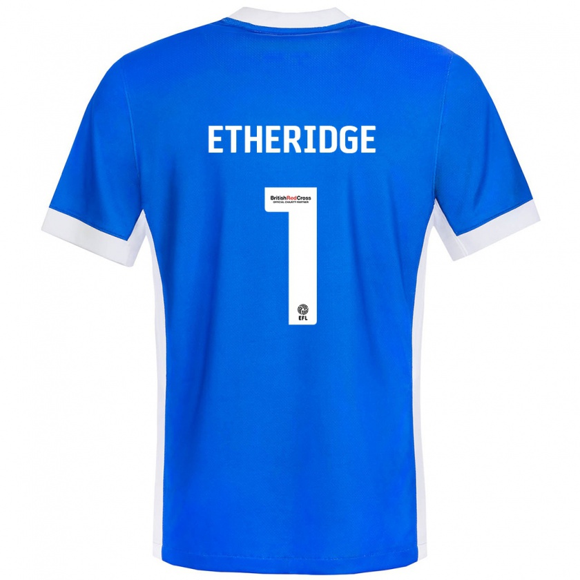 Kandiny Femme Maillot Neil Etheridge #1 Bleu Blanc Tenues Domicile 2024/25 T-Shirt