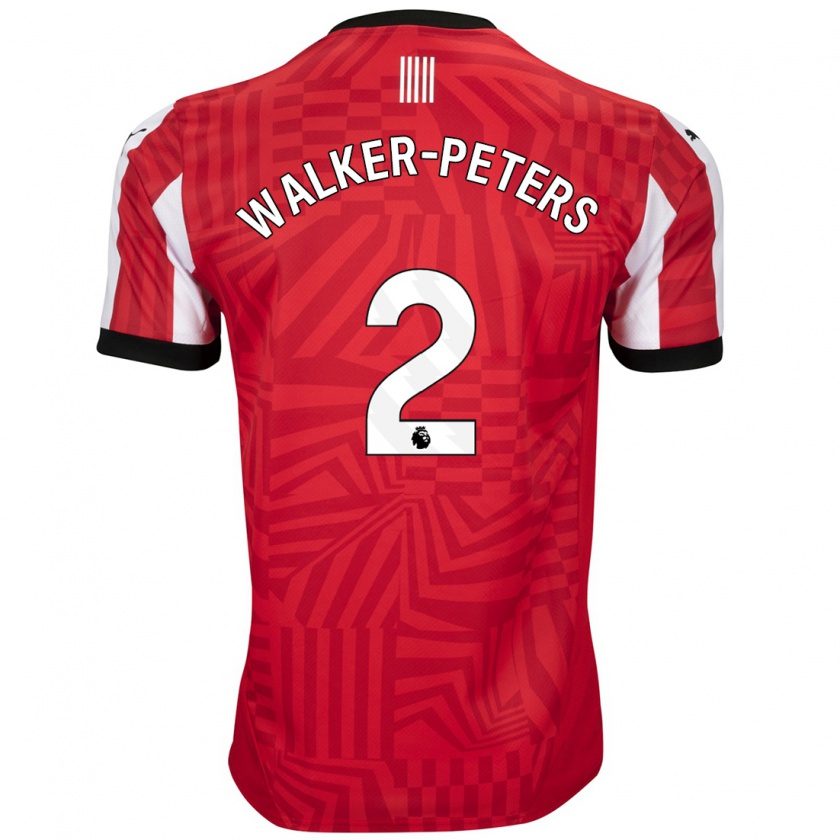 Kandiny Femme Maillot Kyle Walker-Peters #2 Rouge Blanc Tenues Domicile 2024/25 T-Shirt