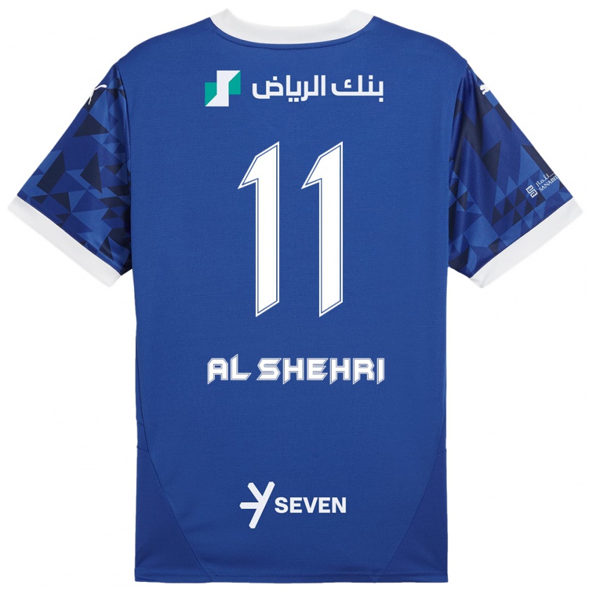 Kandiny Femme Maillot Saleh Al-Shehri #11 Bleu Foncé Blanc Tenues Domicile 2024/25 T-Shirt