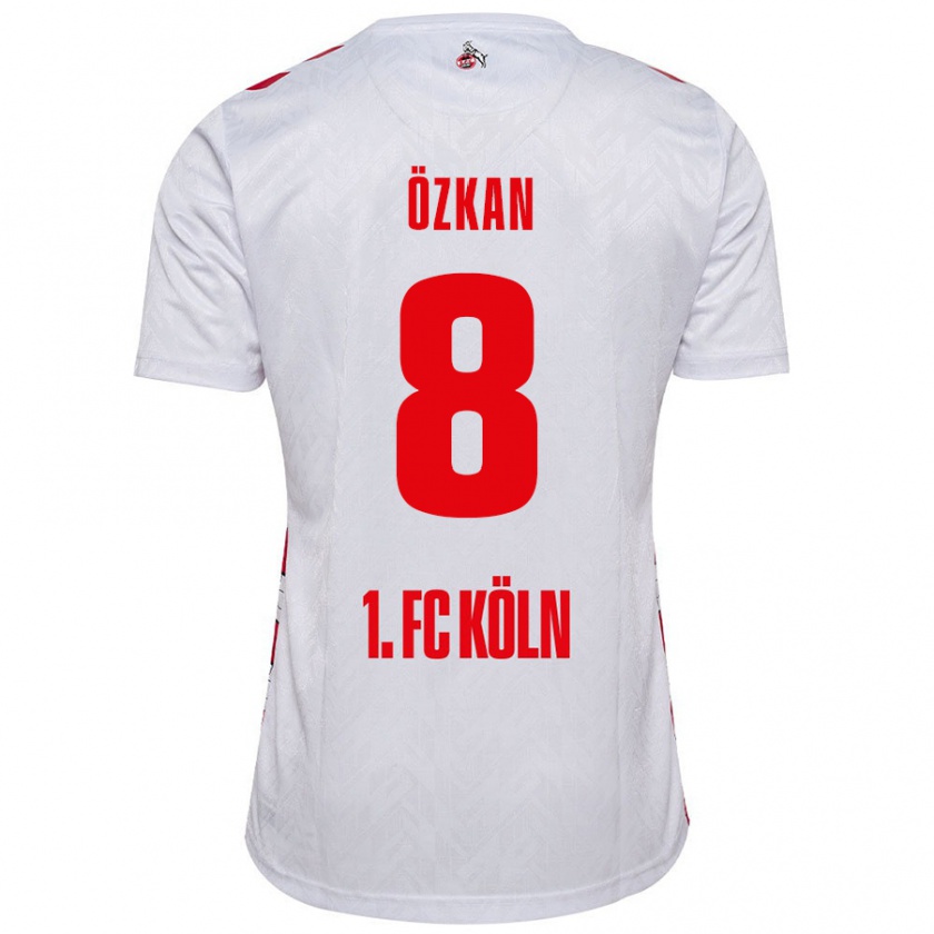 Kandiny Femme Maillot Mikail Özkan #8 Blanc Rouge Tenues Domicile 2024/25 T-Shirt