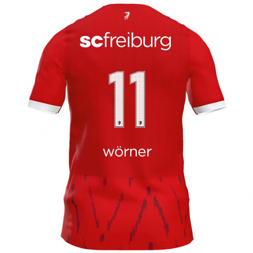 Kandiny Femme Maillot Marco Wörner #11 Rouge Tenues Domicile 2024/25 T-Shirt